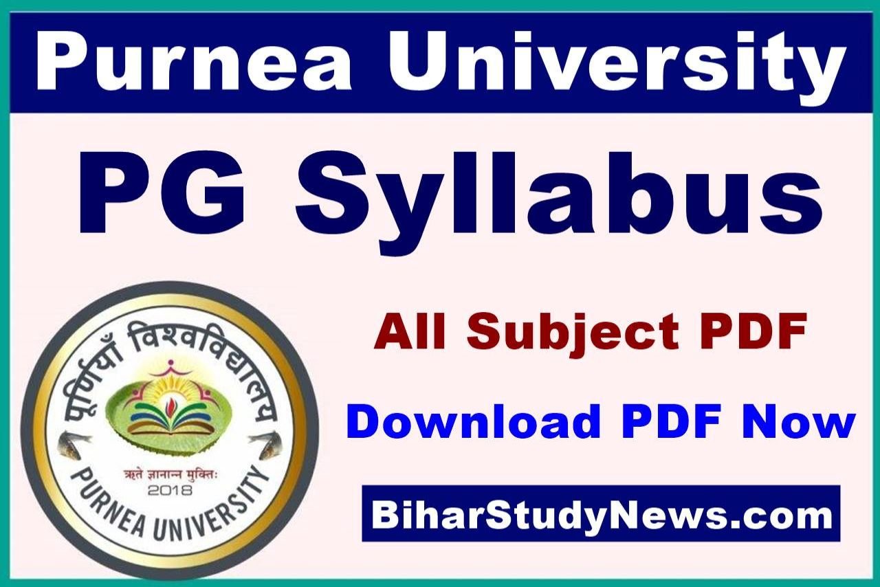 Purnea University Pg Syllabus 2023